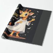 Bruh Its Halloween Funny Dabbing Ghost Giraffe Lon Cadeaupapier (Uitgerold)