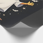 Bruh Its Halloween Funny Dabbing Ghost Giraffe Lon Cadeaupapier (Hoek)