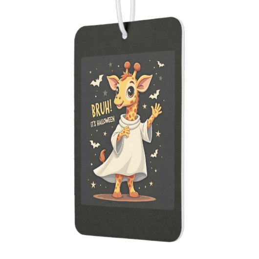 Bruh Its Halloween Funny Dabbing Ghost Giraffe Lon Luchtverfrisser (Links)