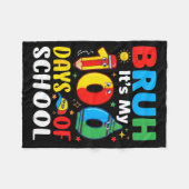 Bruh It's My 100 Days Of School Funny Boy 100th Da Fleece Deken (Voorkant (Horizontaal))