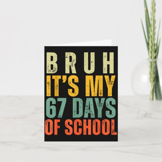 Bruh It's My 67 Days Of School Dabbing Boy Funny S Kaart (Voorkant)