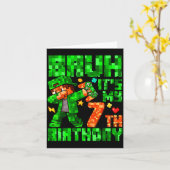 Bruh It's My 7th Birthday Boy Game Xel 7 Years Old Kaart (Gele Bloem)