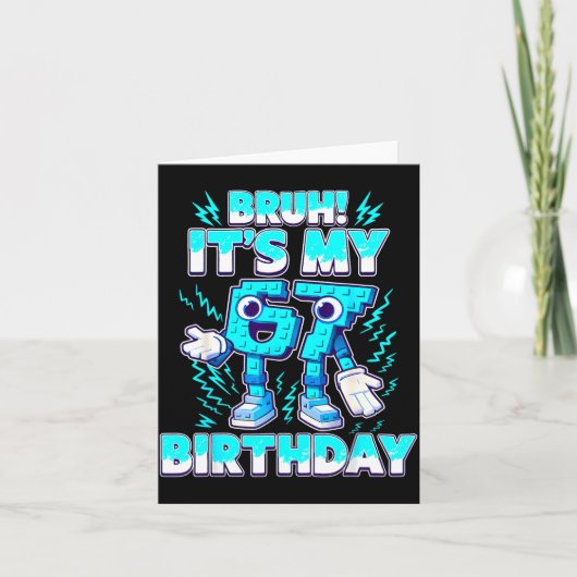 Bruh It's My Birthday 6 7 Six Seven Italian Brainr Kaart (Voorkant)