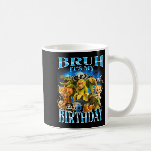 Bruh It's My Birthday Funny Brainrot Koffiemok (Rechts)