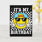Bruh It's My Birthday Peace Sign Smile Birthday Fo Kaart (Gele Bloem)