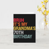 Bruh It's My Grandma's 70th Birthday Queen 70 Year Kaart (Gele Bloem)