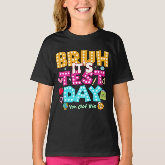 Bruh It's Test Day - Grappig School Shirt (Voorkant)