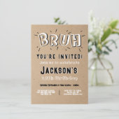 Bruh, je bent uitgenodigd voor een zwarte en witte kaart (Staand voorkant)