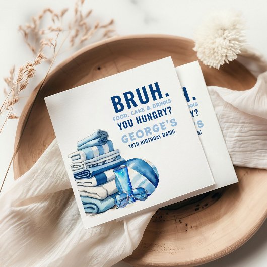 BRUH.. Je hongerige blauwe zwembad party jongen ve Servet