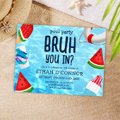 Bruh je in Pool Party Kids Verjaardag Uitnodiging Briefkaart