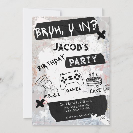 Bruh Jij In Videospel Tiener Jongen Verjaardag Kaart (Voorkant)