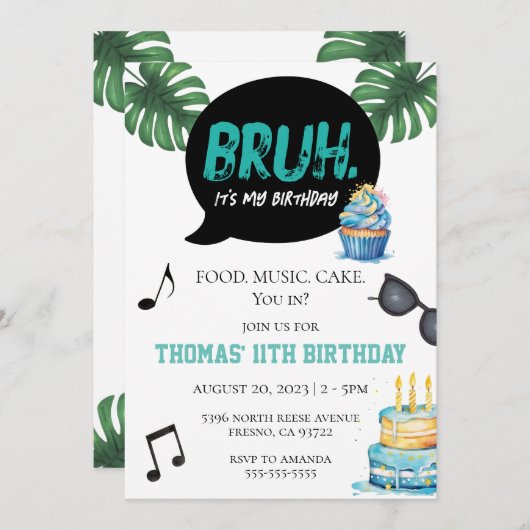 Bruh Jongen Grappig 11e 12e 13e 14e Tiener Tween Kaart (Voorkant / Achterkant)