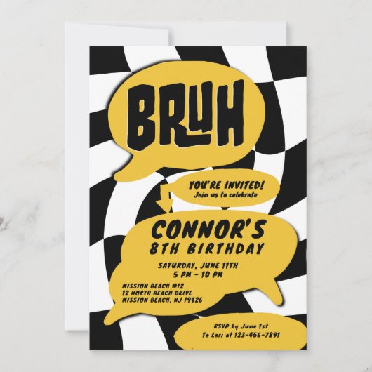 Bruh Jongens Tiener Verjaardagsfeestje Kaart (Voorkant)
