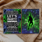 Bruh Jump Trampoline Park Glow Verjaardag Uitnodig Kaart