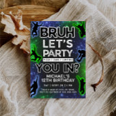 Bruh Jump Trampoline Park Glow Verjaardag Uitnodig Kaart