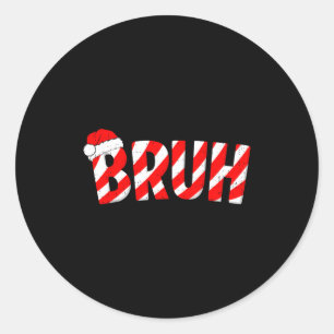 Bruh Kerst Kerststok Sinterklaas Hoed Kerst Slang Ronde Sticker