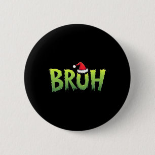 Bruh Kerst Kinder Tiener Jongens Grappige Kerst Hu Ronde Button 5,7 Cm
