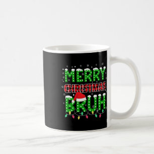 Bruh Kerst Rood Plaid Tiener Jongens Kinder Xmas P Koffiemok