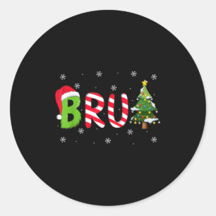 Bruh Kerst Spreuk Bro Leuk Mannen Jongens Bruh Mem Ronde Sticker