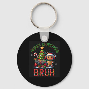 Bruh Kerst Video Game Gamer Vrolijk Kerstfeest Bo Sleutelhanger