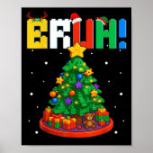 Bruh Kerstboom Master Builder Bouwstenen Poster (Voorkant)