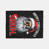 Bruh Kerstman Hoed Grappig Kerstmis Rood Geruit Ma Fleece Deken (Voorkant (Horizontaal))