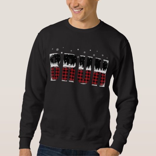 Bruh Kerstmis Bos Bomen Grappige Meme Fan Trui (Voorkant)