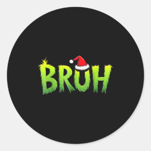 Bruh Kerstmis Kinderen Tiener Jongens Grappige Ker Ronde Sticker
