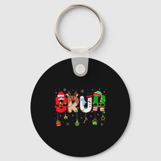 Bruh Kerstmis Kinderen Tiener Jongens Grappige Ker Sleutelhanger (Voorkant)