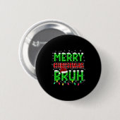 Bruh Kerstmis Rood Geruit Tiener Jongens Kinderen  Ronde Button 5,7 Cm (Voorkant /achterkant)