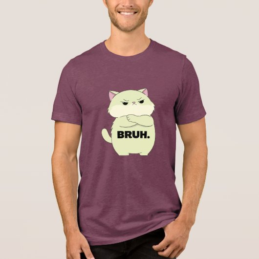 Bruh Kitty  Tri-Blend Shirt (Voorkant)