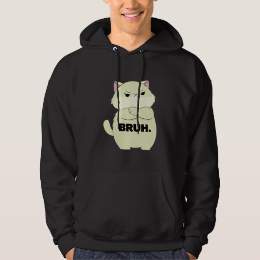 Bruh Kitty-trui Hoodie (Voorkant)