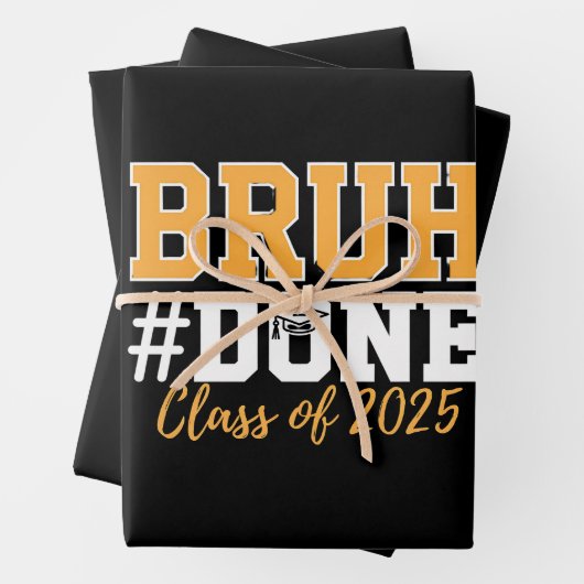 Bruh Klaar Klas Van 2025 Afstuderen Afgestudeerd Inpakpapier Vel (In situ)