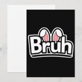 Bruh Konijnenoren Cute Meme Grafisch Feestdagenkaart (Voorkant / Achterkant)