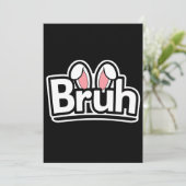 Bruh Konijnenoren Cute Meme Grafisch Feestdagenkaart (Staand voorkant)