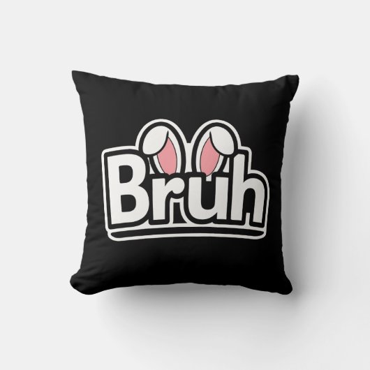 Bruh Konijnenoren Cute Meme Grafisch Kussen (Voorkant)