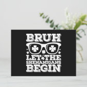 Bruh laat de Shenanigans beginnen St Patrick's Day Kaart (Staand voorkant)