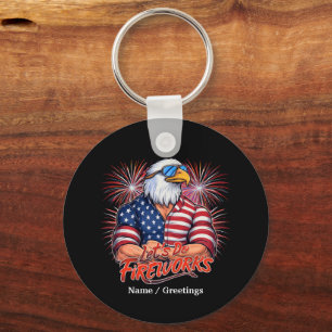 Bruh laat vuurwerk doen juli vierde grappige patri sleutelhanger