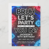 Bruh Laser Label Glow verjaardagsuitnodiging Kaart (Voorkant)