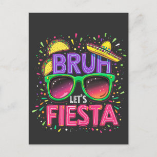 Bruh, laten we Fiesta Cinco de Mayo Mexicaanse cul Briefkaart