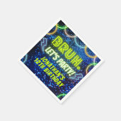 Bruh Let's Party Neon Glow Blauw Groene Verjaardag Servet (Hoek)