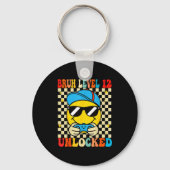 Bruh Level 12 Unlocked Smile Face Video Gamer 12th Sleutelhanger (Voorkant)