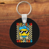 Bruh Level 12 Unlocked Smile Face Video Gamer 12th Sleutelhanger (Voorkant)