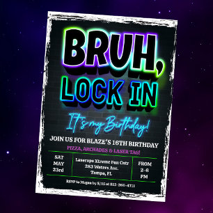 Bruh Lock In Verjaardag Kaart