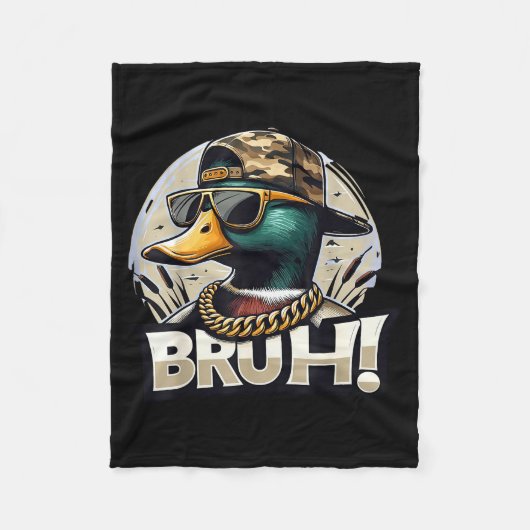 Bruh Mallard Duck Funny Duck Hunting Humor  Fleece Deken (Voorkant)