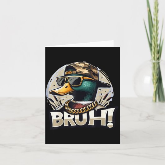 Bruh Mallard Duck Funny Duck Hunting Humor  Kaart (Voorkant)
