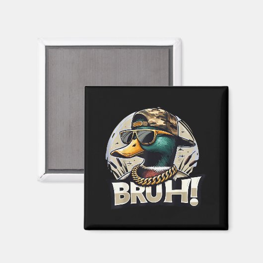 Bruh Mallard Duck Funny Duck Hunting Humor Magneet (Voorkant / Achterkant)