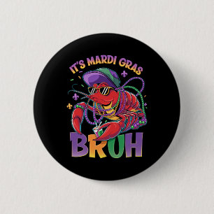 Bruh Mardi Gras Crawfish Boys Kinder Mardi Gras Ronde Button 5,7 Cm