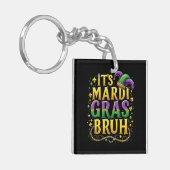 Bruh Mardi Gras – Grappig en feestelijk carnaval Sleutelhanger (Voorkant Links)