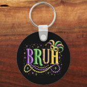 Bruh Mardi Gras – Grappig en feestelijk carnaval Sleutelhanger (Voorkant)
